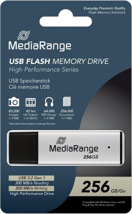 Produktbild MediaRange USB-Stick (256 GB, USB-A)
