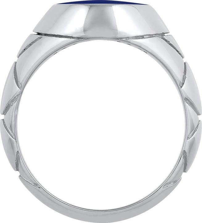 Image du produit Kuzzoi Bague Basic Homme Chevalière ovale émail argent 925 (54, Argent 925)