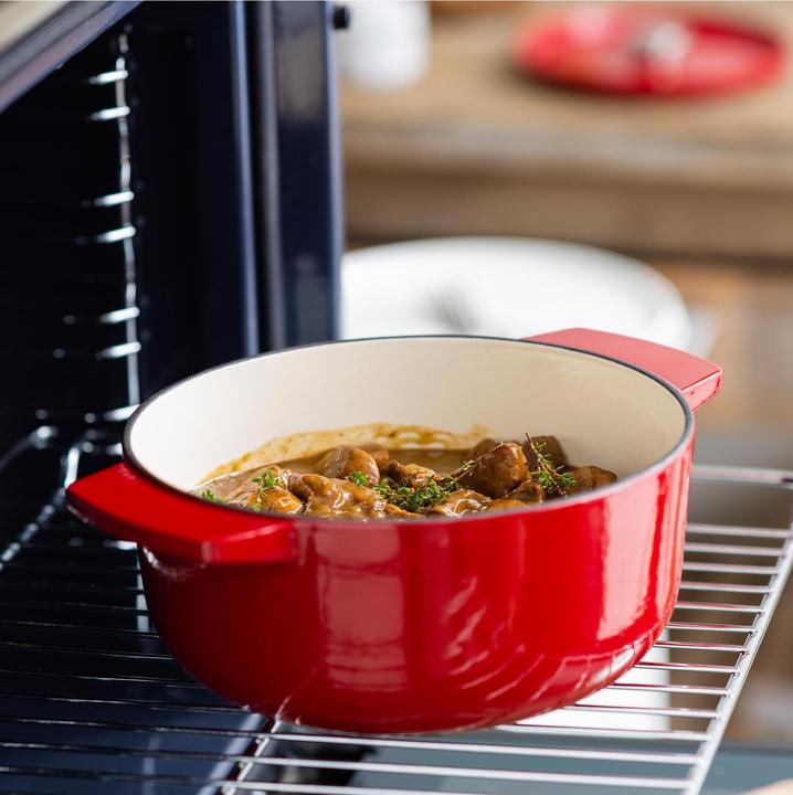 Actual product image KitchenAid braadpan 22cm - gemailleerd gietijzer - keizer rood - rond (26 cm, Casserole + Stewpot, Cast iron)
