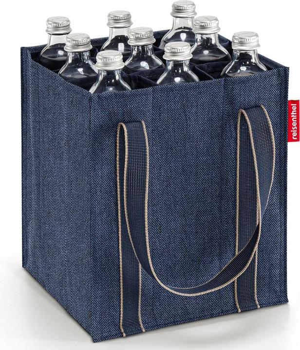 Actual product image reisenthel Bottle Bag Herringbone Dark Blue