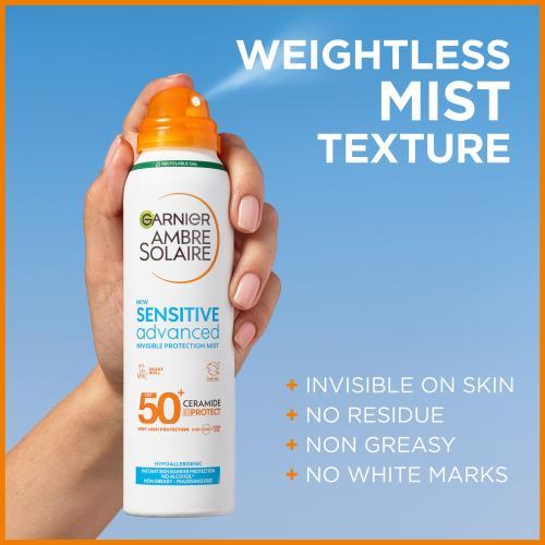 Produktbild Garnier Ambre Solaire Sensitive Advanced Invisible Protection Mist (Sonnenspray, SPF 50, 150 ml)