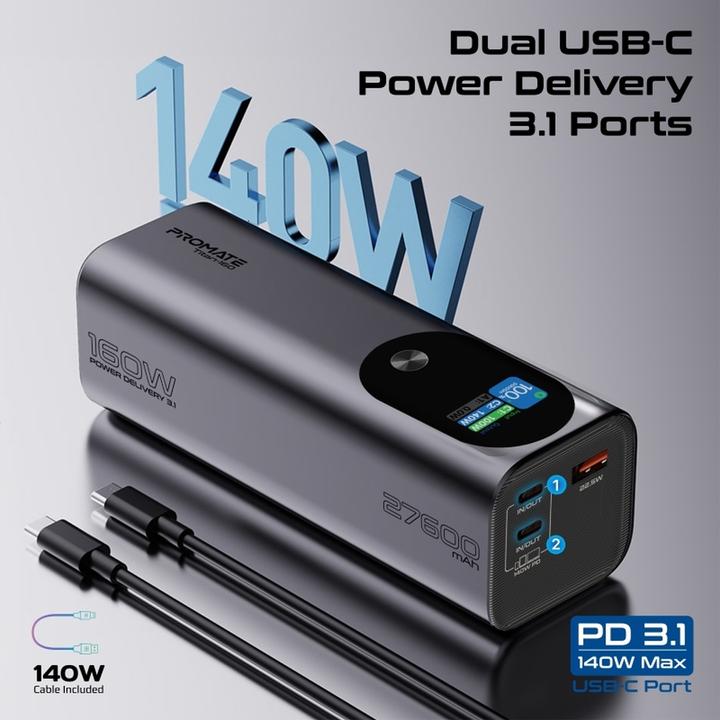 Actual product image ProMate Titan-160 Powerbank 27600mAh (27600 mAh, 160 W, 99.36 Wh)