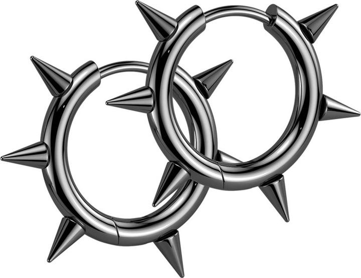 Immagine prodotto Star Piercing Ohrring zum Klappen schwarz mit Cones (Acciaio chirurgico 316L, senza ottone)