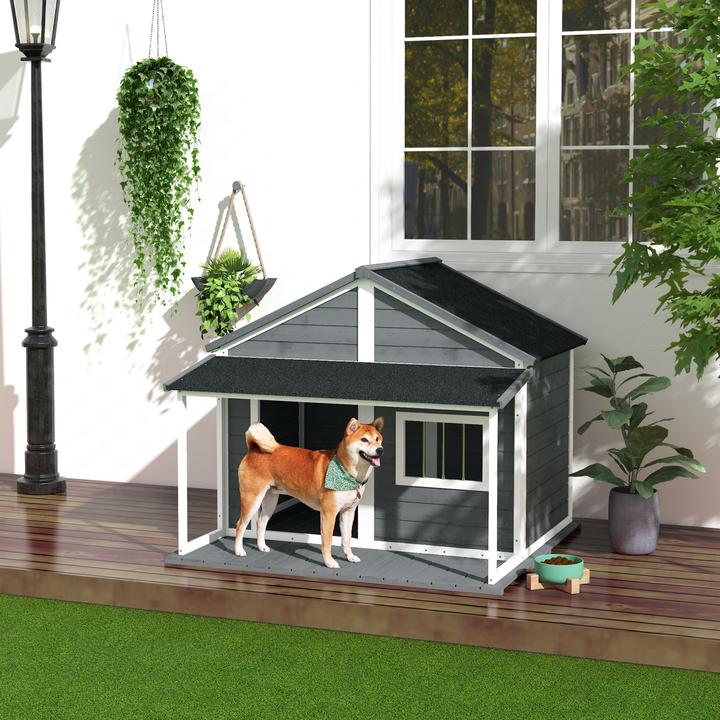 Produktbild PawHut Hundehütte mit erhöhtem Boden (Hundehütte)
