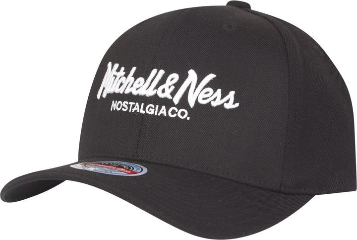 Actual product image Mitchell & Ness Stretch Snapback Cap PINSCRIPT schwarz weiss