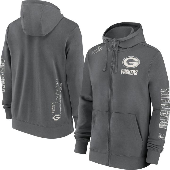 Nike Green Bay Packers Full-Zip Fleece Hoodie L (L)
