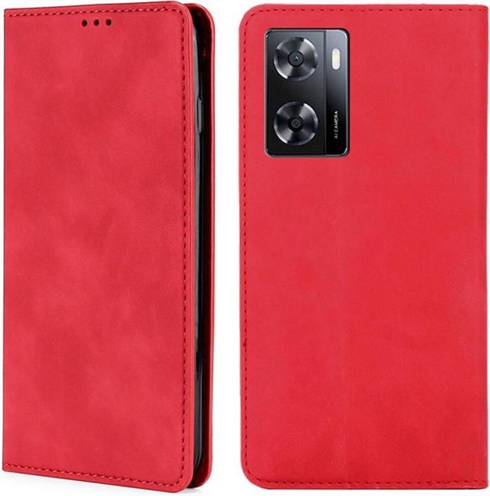 Produktbild Cover-Discount OPPO A57s - Stand Flip Case Hülle rot (Oppo A57s)