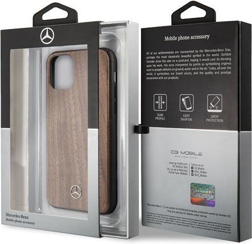 Actual product image Mercedes MEHCN65VWOLB iPhone 11 Pro Max Hard Case, Red / Brown Wood Line Walnut (Apple iPhone 11 Pro Max)