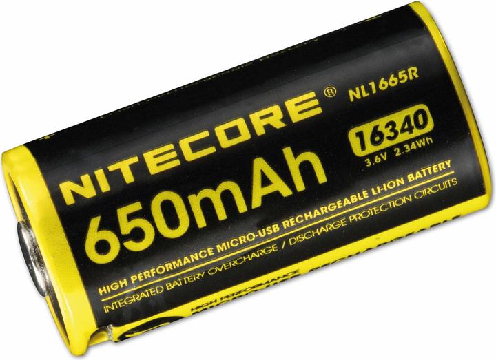 Image du produit Nitecore Li-Ion Akku Typ 16340 - 650mAH - NL1665R