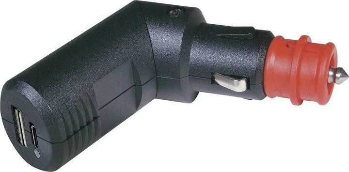 Actual product image ProCar USB Plug Angleable Double C/A Charging Plug 12 V/5V