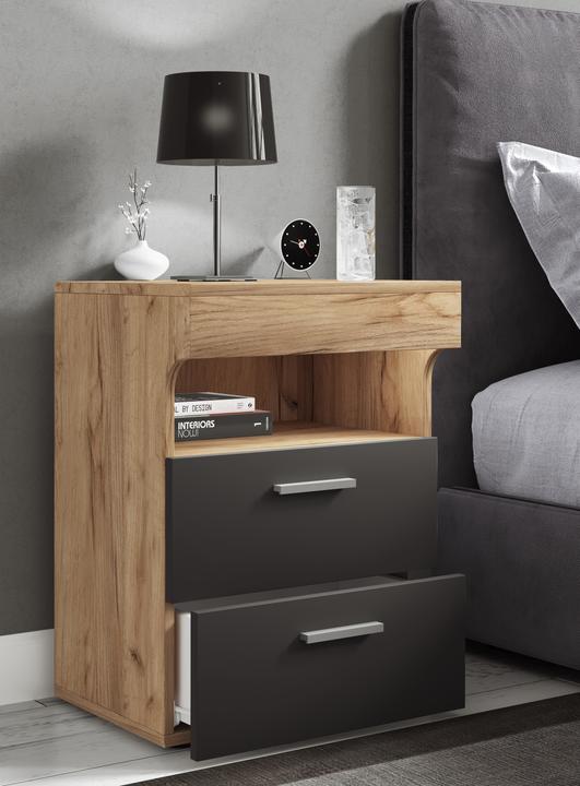 Produktbild VCM Nachtschrank Beistelltisch Drehtür Konsole Boxspring Nachttisch Slepal M (45 x 45 x 61 cm)