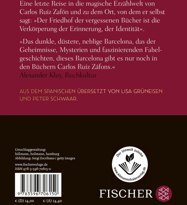 Produktbild Der Friedhof der vergessenen Bücher (Deutsch, Peter Schwaar, Carlos Ruiz Zafón, Lisa Grüneisen, 2022)