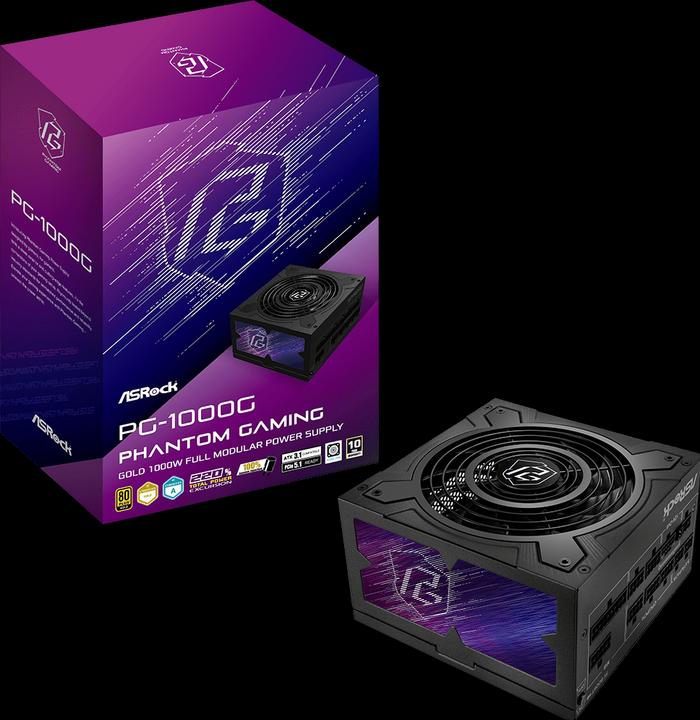 Actual product image AsRock Alimentation ATX Phantom Gaming - 1000W (Noir) (750 W)