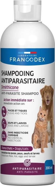 Francodex Szampon dla psa i kota przeciw pasożytom z dimetykonem 200ml (Dog, Cat, 250 ml)