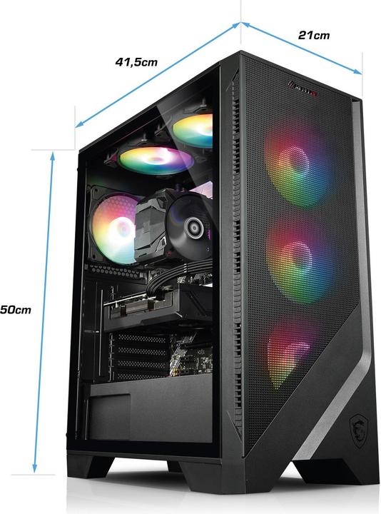 Actual product image Kiebel Gaming PC Firebolt 10 Intel Core i7-10700F, 16GB DDR4, AMD Radeon RX 7600 8 GB, 1TB SSD (Intel Core i9-11900KF, 16 GB, 1000 GB, Radeon RX 7600)