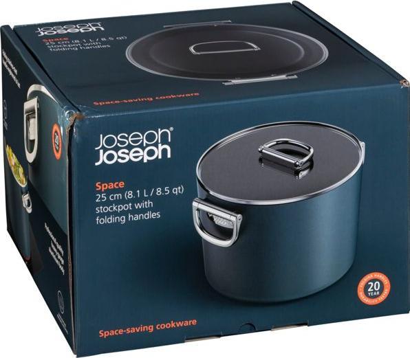Actual product image Joseph Joseph Space soup pot with folding handles D25cm (25 cm, Pot, Aluminium)