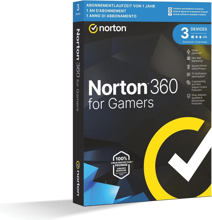 Norton 360 Gamer (3 Utilisateur, 12 mois)
