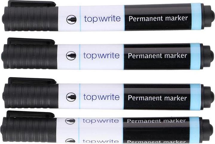 Actual product image Topwrite Permanent-Marker (Black, 3 mm, 4 x)