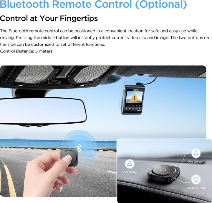 Productafbeelding Viofo A329 1CH 4K 60FPS WiFi, GPS (WiFi, GPS-ontvanger, Ingebouwde microfoon, 4K)