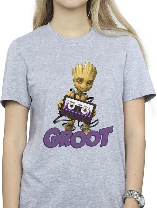Actual product image Guardians of the Galaxy Womens/Ladies Groot Casette Cotton Boyfriend T-Shirt (M)