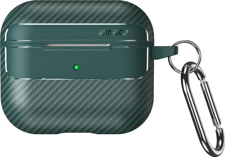 Produktbild Cover-Discount Airpods Pro / 3 - Silikoncase Carbon Look grün (Kopfhörer Hülle)