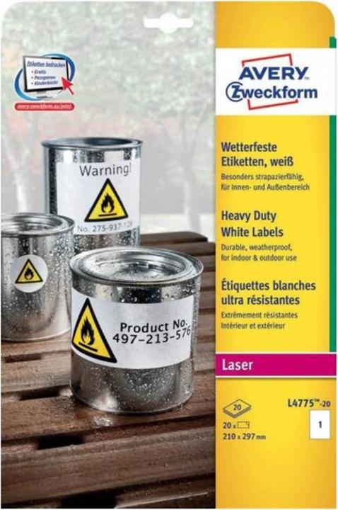Actual product image Avery Weatherproof labels