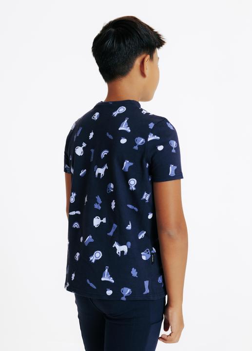 Actual product image Fouganza Reit-Poloshirt Magic kurzarm Kinder Print blau