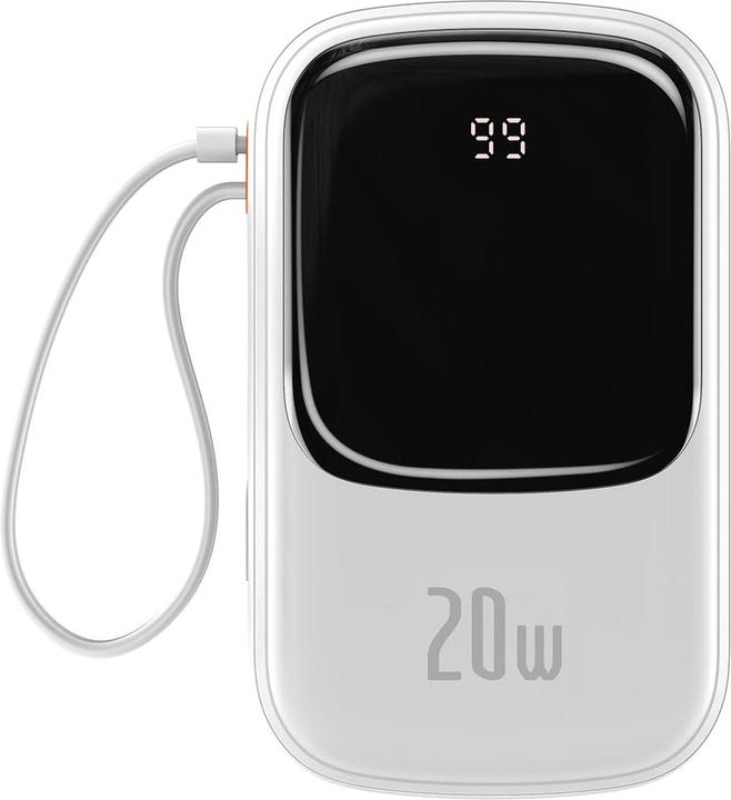 Actual product image Baseus Powerbank Qpow PRO with cable, 20000mAh, 20W (White) (20000 mAh)