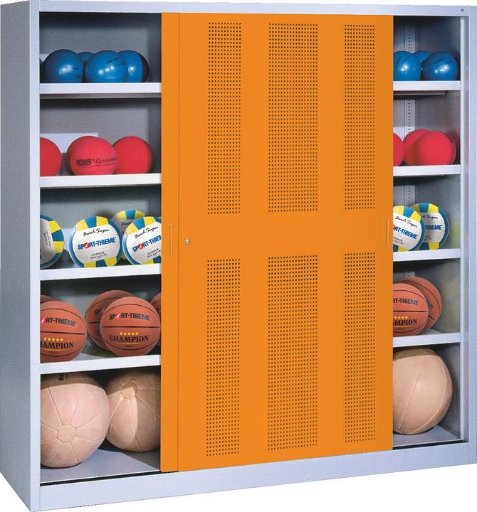 Actual product image C+P Ball cabinet (HxWxD: 195x120x50 cm, with perforated sliding doors, type 4)