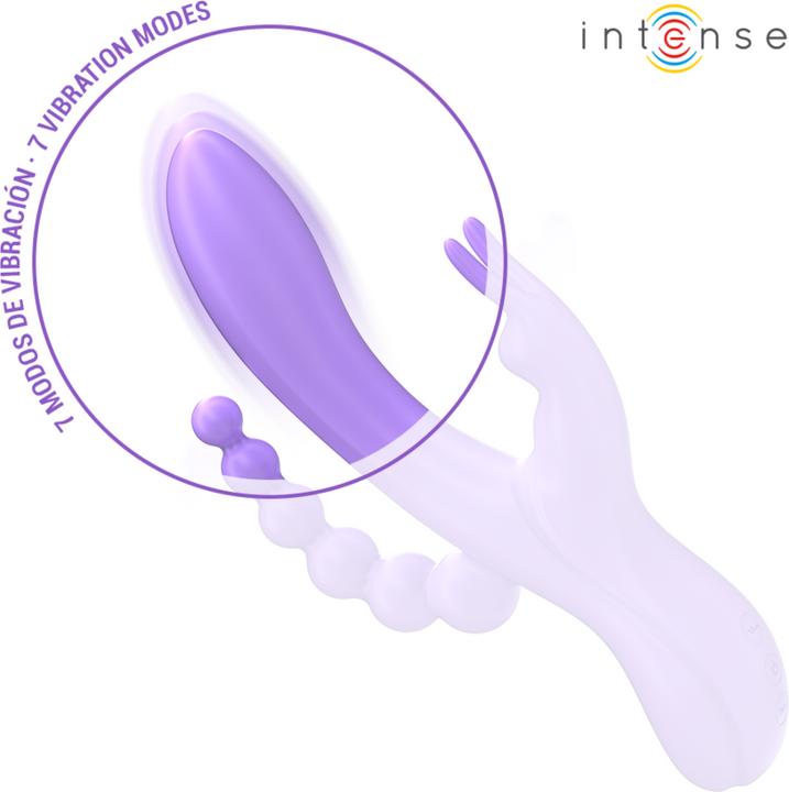 Produktbild Intense Miko Dreifach-Vibrator Rabbit & Stimulator & Anal 7 Vibrationen Lila