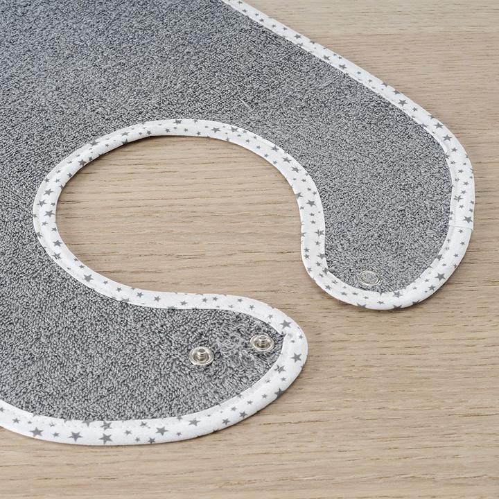 Produktbild Lätzchen 2er Set Riesen-Lätzchen mit Druckknöpfen - Grau Hellgrau