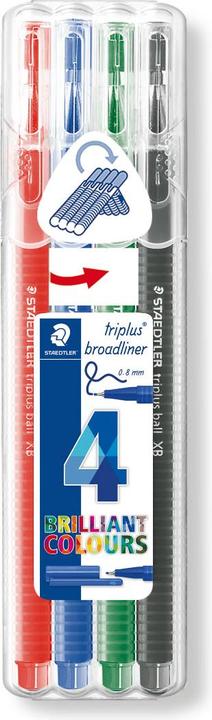 Image du produit Staedtler 338 Broadliner triplus 4 SBox (Multicolore, 4 x)
