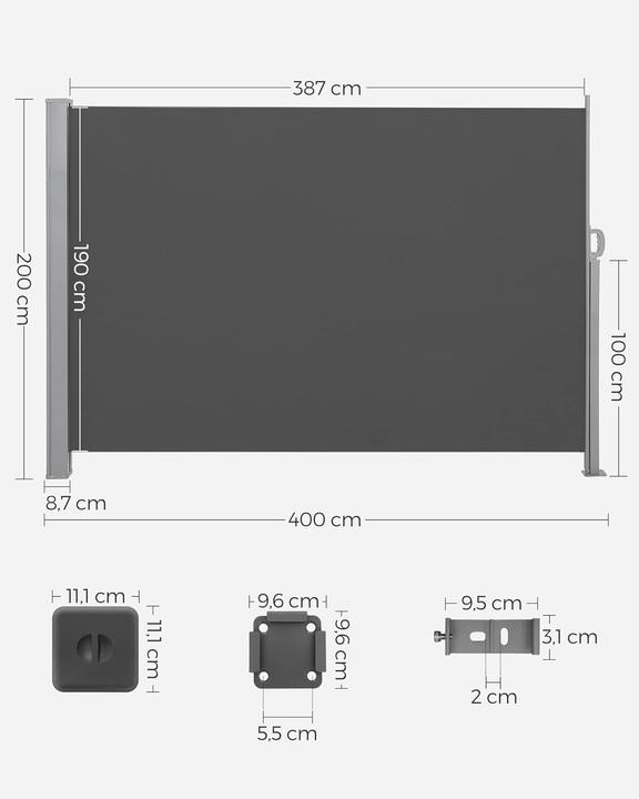 Produktbild Songmics Seitenmarkise (2 m)