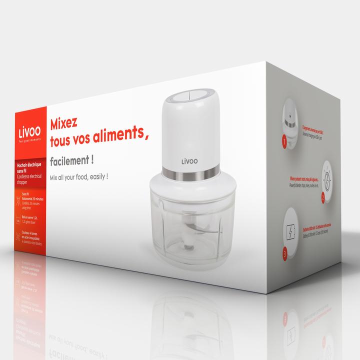 Actual product image Livoo Kabelloser elektrischer Fleischwolf (1200 ml, 200 W)