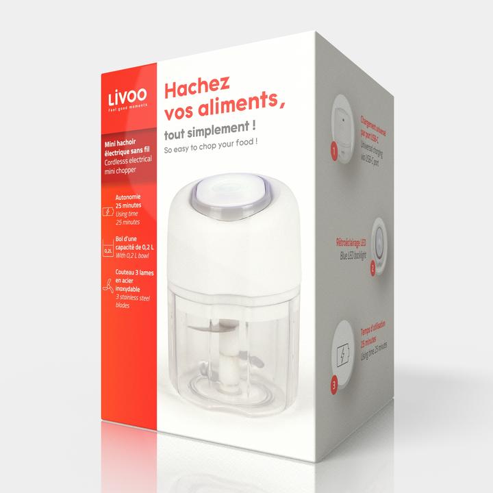 Actual product image Livoo Mini chopper (200 ml, 12 W)
