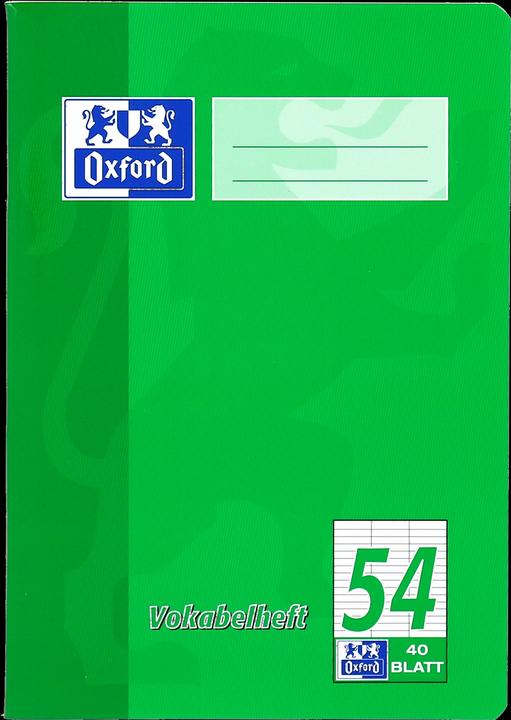 Produktbild Oxford Vokabelheft A5, 40 Blatt, Lin. 54, 90 g/m² (A5, Liniert, Harter Einband)