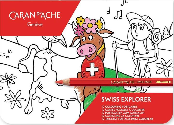 Caran d'Ache Swiss Explorer Karten zum Ausmalen (A6, Couverture souple)