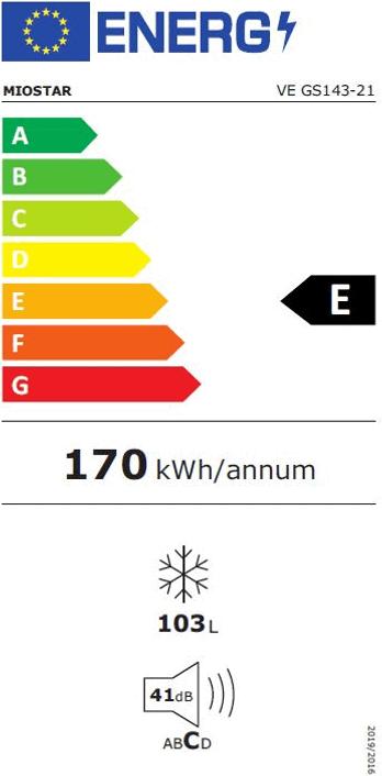Energie-Label Mio Star VEGS143-21 (Freistehend, 103 l)