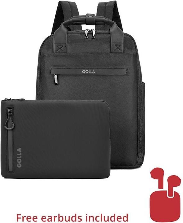 Actual product image Golla Set of backpack and laptop sleeve 15 inch, Black