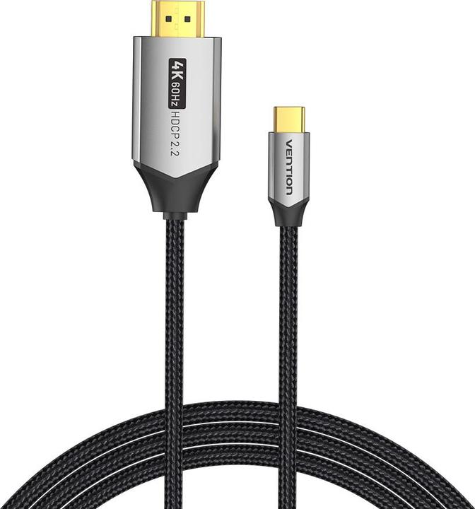 Actual product image Vention USB-C to HDMI Cable 2m CRBBH (Black) (2 m, HDMI)