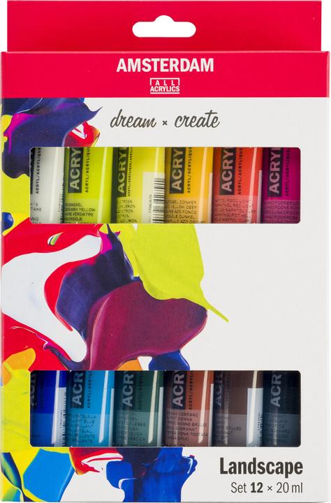 Actual product image Amsterdam Acrylic paint Landscape 12 tubes of 20 ml (Multicoloured, 20 ml)