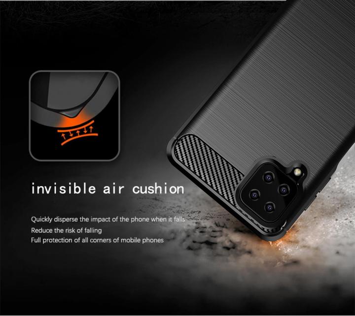 Image du produit Cadorabo TPU Ultra Slim carbon edelstahl Combi Cover (Samsung Galaxy A12)