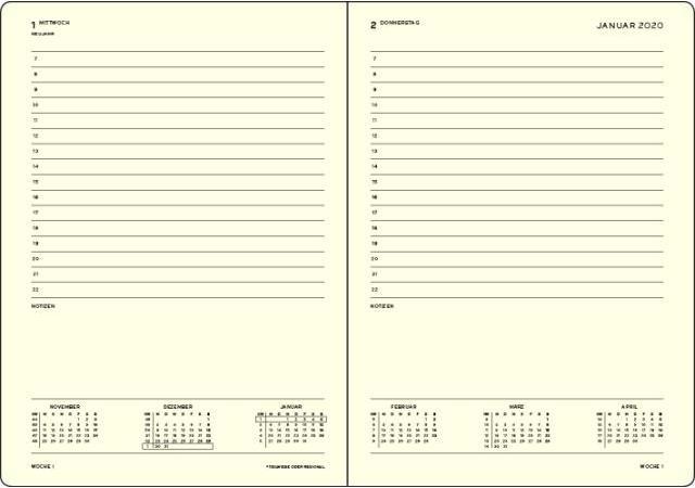 Produktbild Leuchtturm1917 Agenda Medium (145 x 210 mm, Harter Einband, Deutsch)