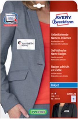 Produktbild Avery Etiketten Namensetiketten J4785-20 50x80mm
