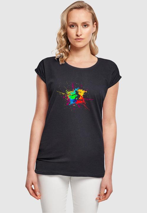 Produktbild Merchcode Ladies Color Splash Player Extended Shoulder Tee - 116313 (S)