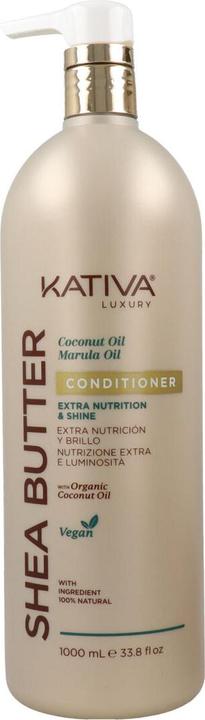 Kativa Luxuriöse Pflegespülung mit Sheabutter, Kokosnussöl und Marula Extra-Nahrung und Glanz Vegan 1L (1000 ml)