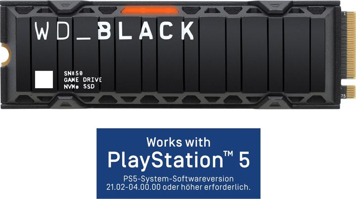 Actual product image WD Black SN850 with heatsink (1000 GB, M.2 2280)