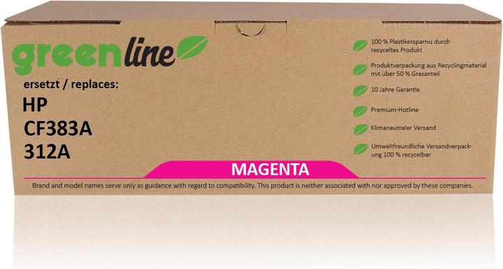 Actual product image Inkadoo Toner greenline replaces HP CF 383 A / 312A toner, magenta magenta (M)