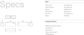 Image du produit Veger Plugon Powerbank Lightning - 5'000mAh (5000 mAh, 20 W, 18.50 Wh)