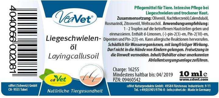 Produktbild cdVet VeaVet Liegeschwielenöl (Hund, 50 ml)